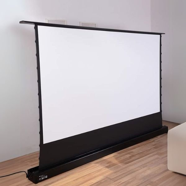Floor raise motorized screen
